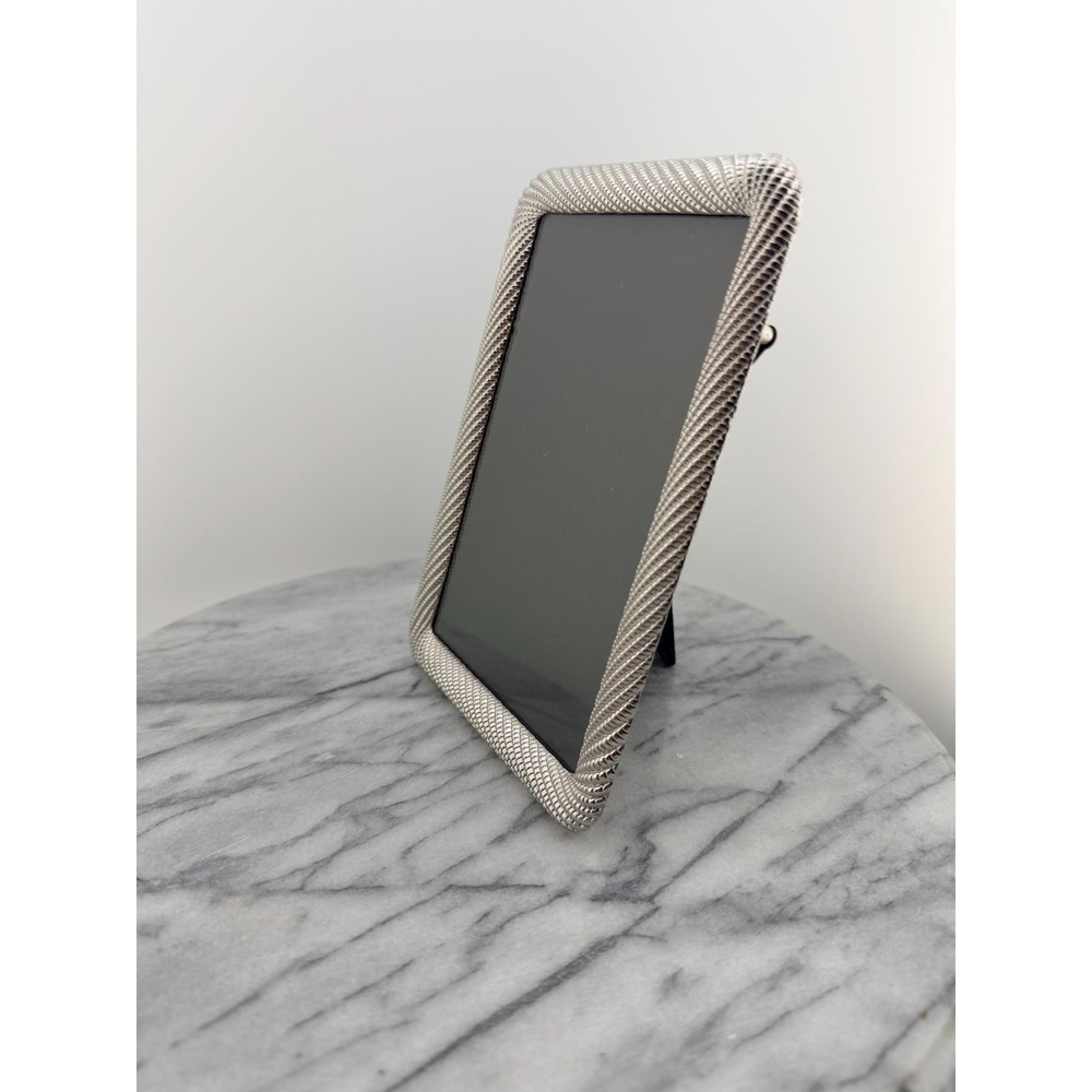 Vintage Silver Tone Rope Picture Frame Equestrian Nautical Preppy Home Office - Picture 8 of 12